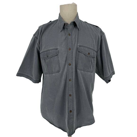 Vintage 1990s Men's Casual Shirt Short Sleeve Button Front - Picture 1 of 8